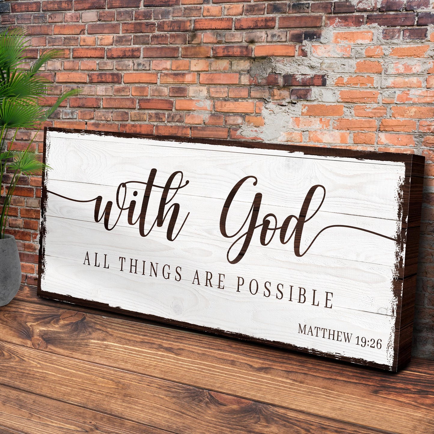 With God All Things Are Possible Faith Canvas Sign
