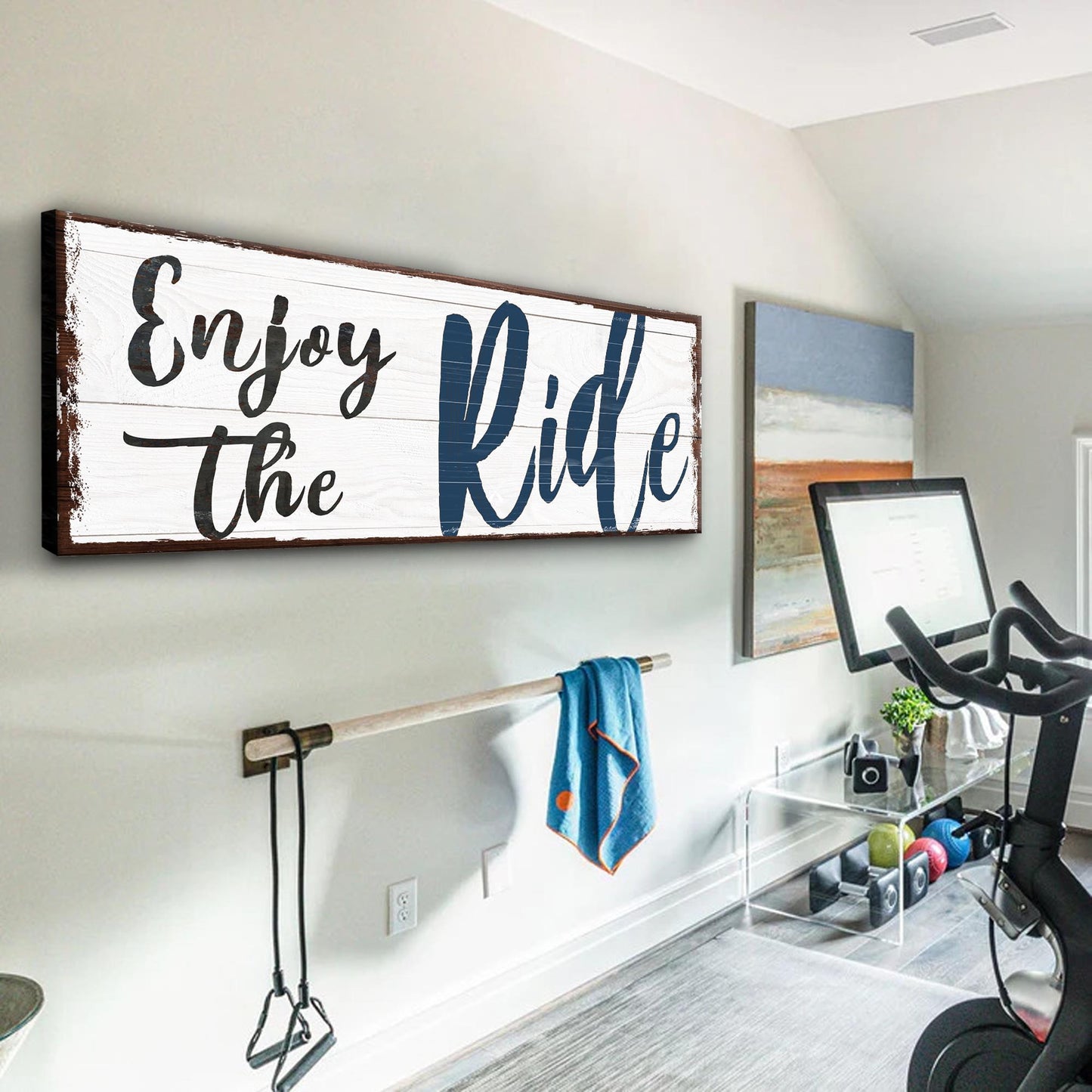 Enjoy the Ride Motivational Canvas Sign