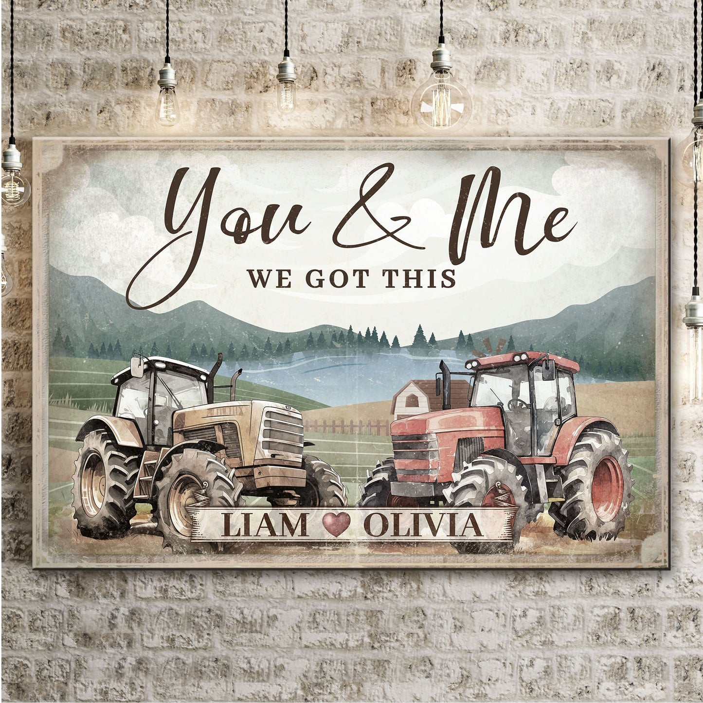 We Got This Tractor Couple Canvas Wall Art Sign