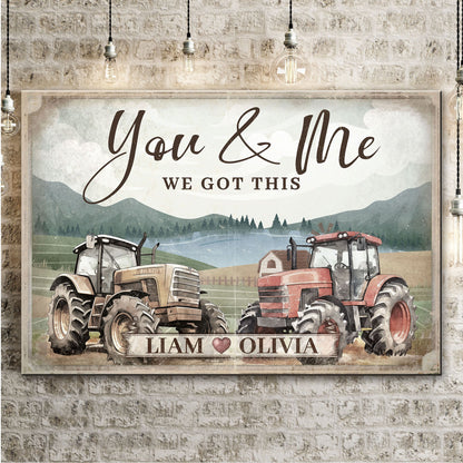 We Got This Tractor Couple Canvas Wall Art Sign