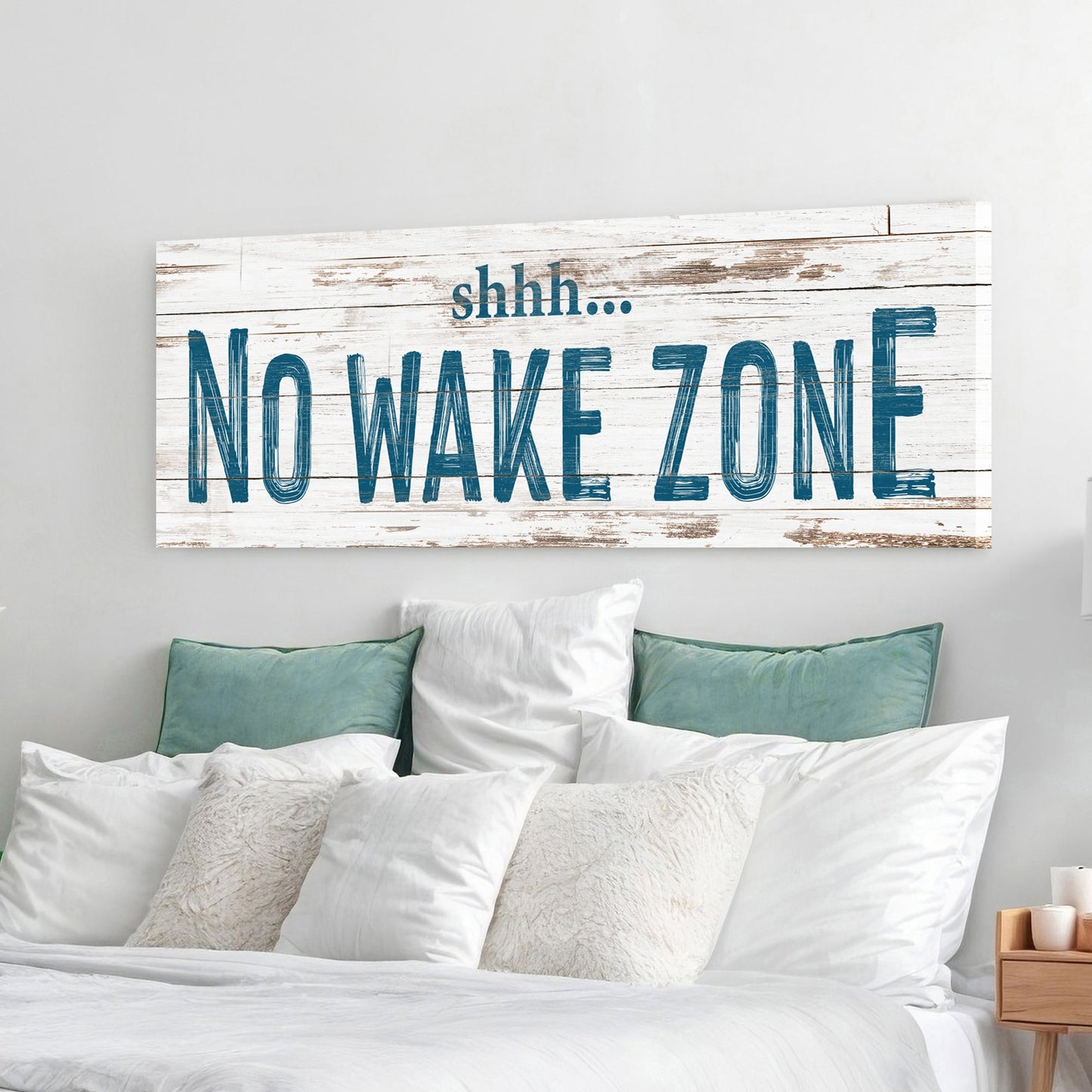 No Wake Zone Lake Canvas Wall Sign