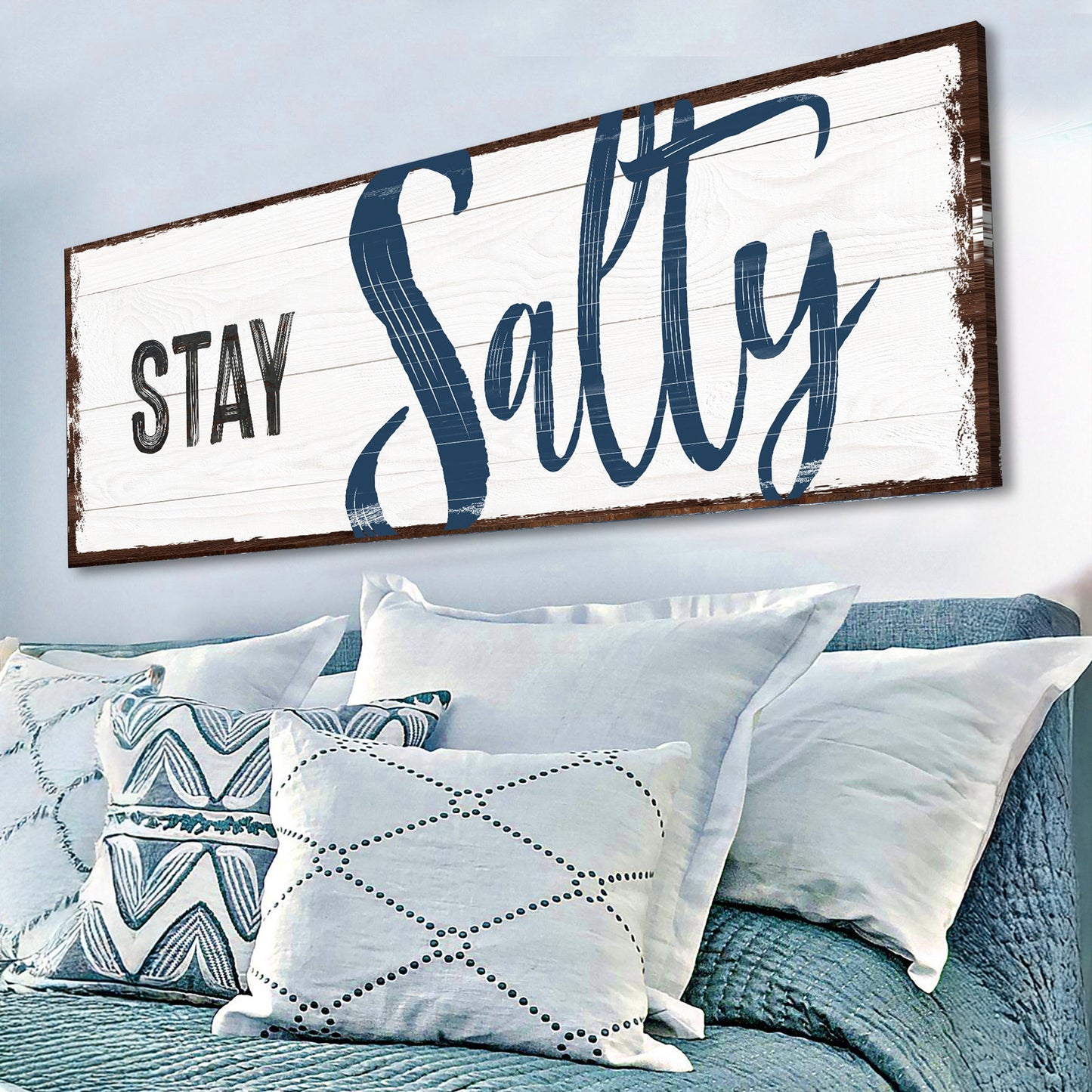Stay Salty Coastal Nautical Canvas Wall Art