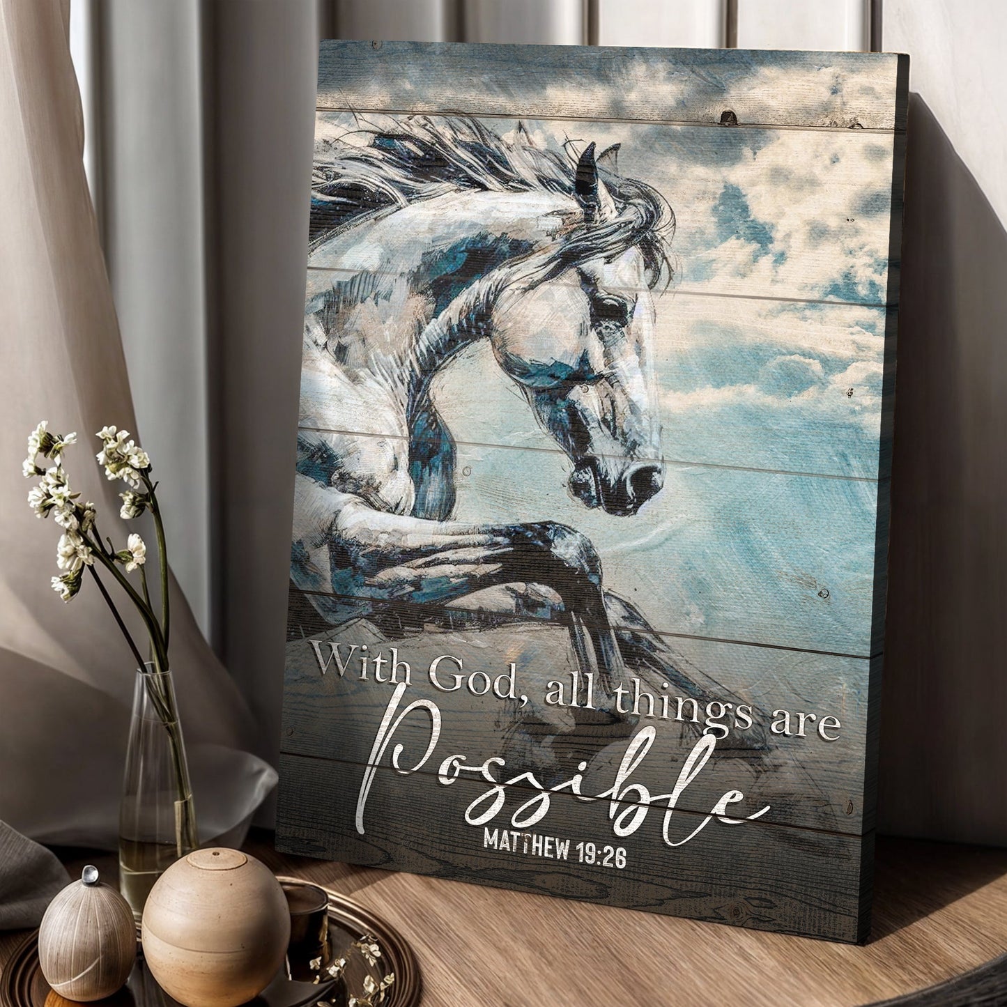With God All Things Are Possible Faith Canvas Art