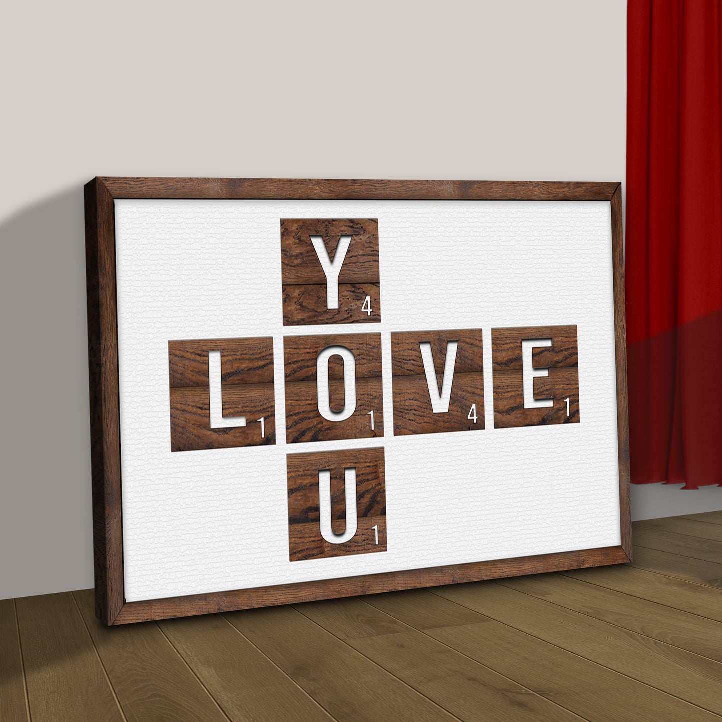 Valentine Love You Canvas Wall Art