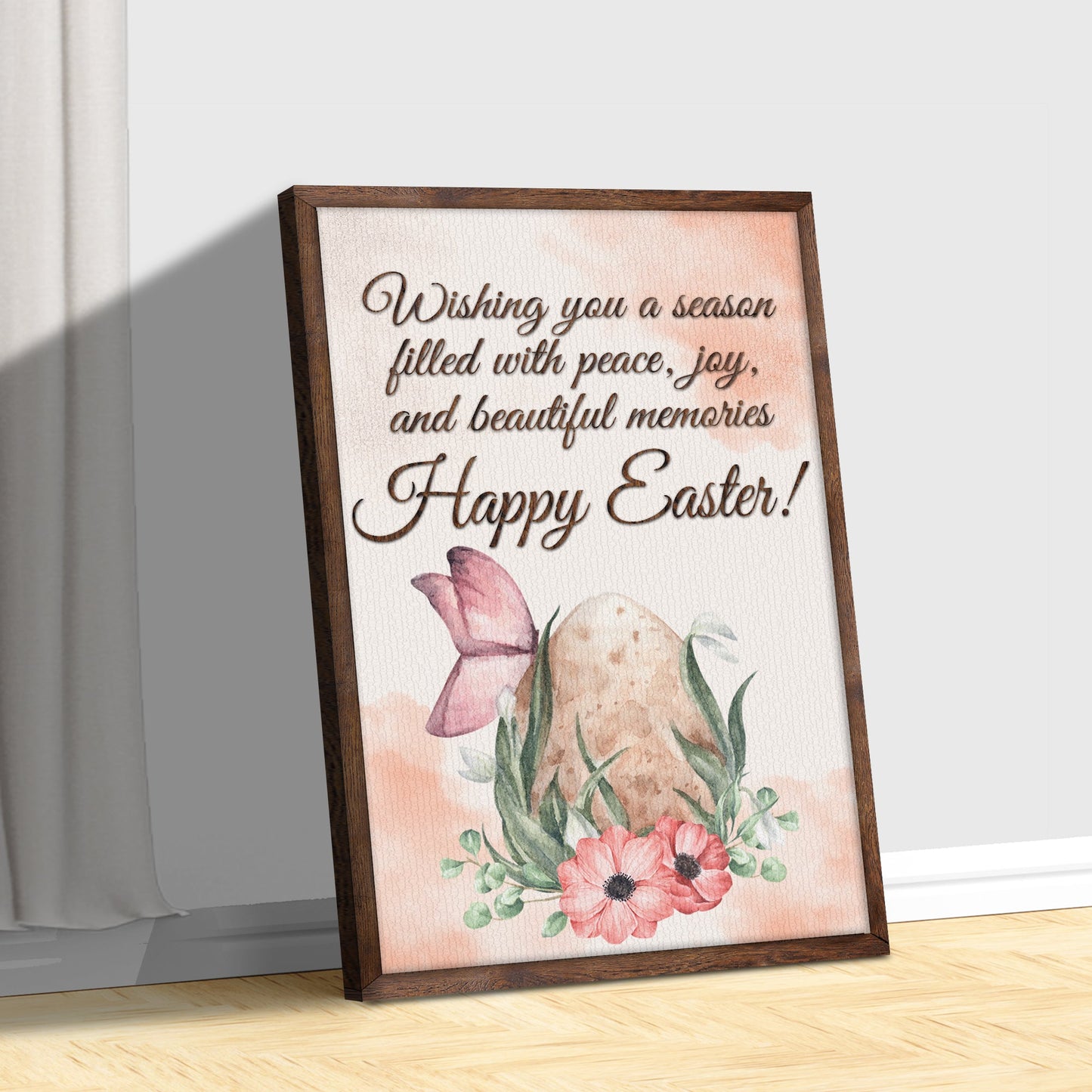 Easter Wishes Canvas Wall Sign