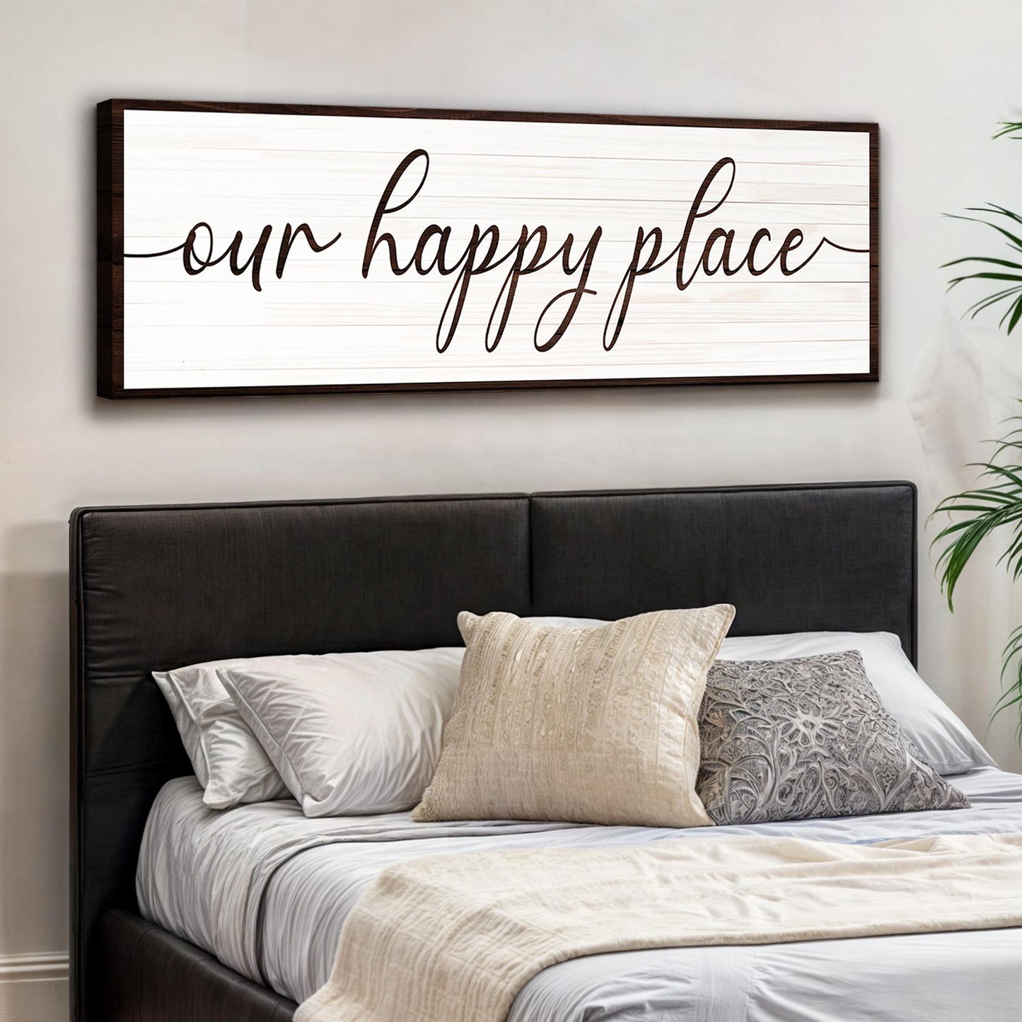 Our Happy Place Sign Canvas Wall Art