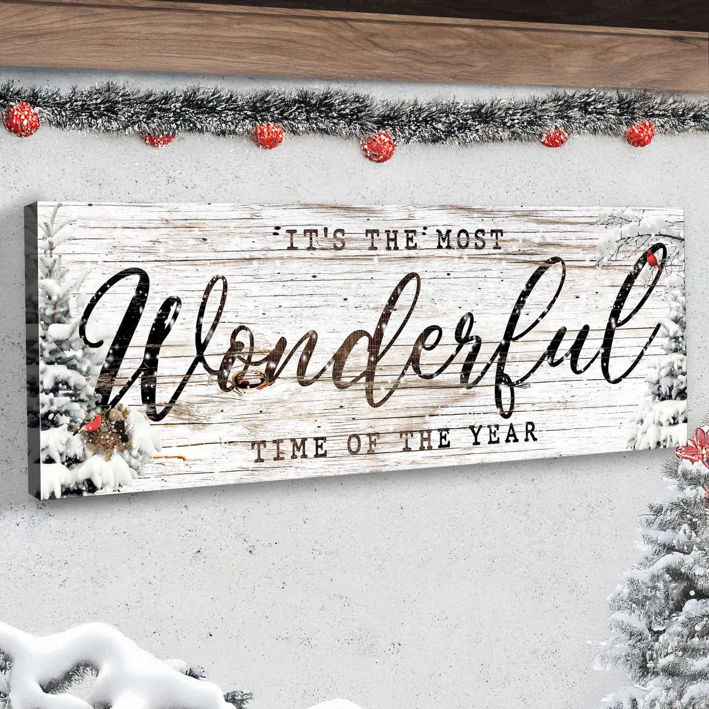 Holiday Christmas Season Canvas Wall Art Sign
