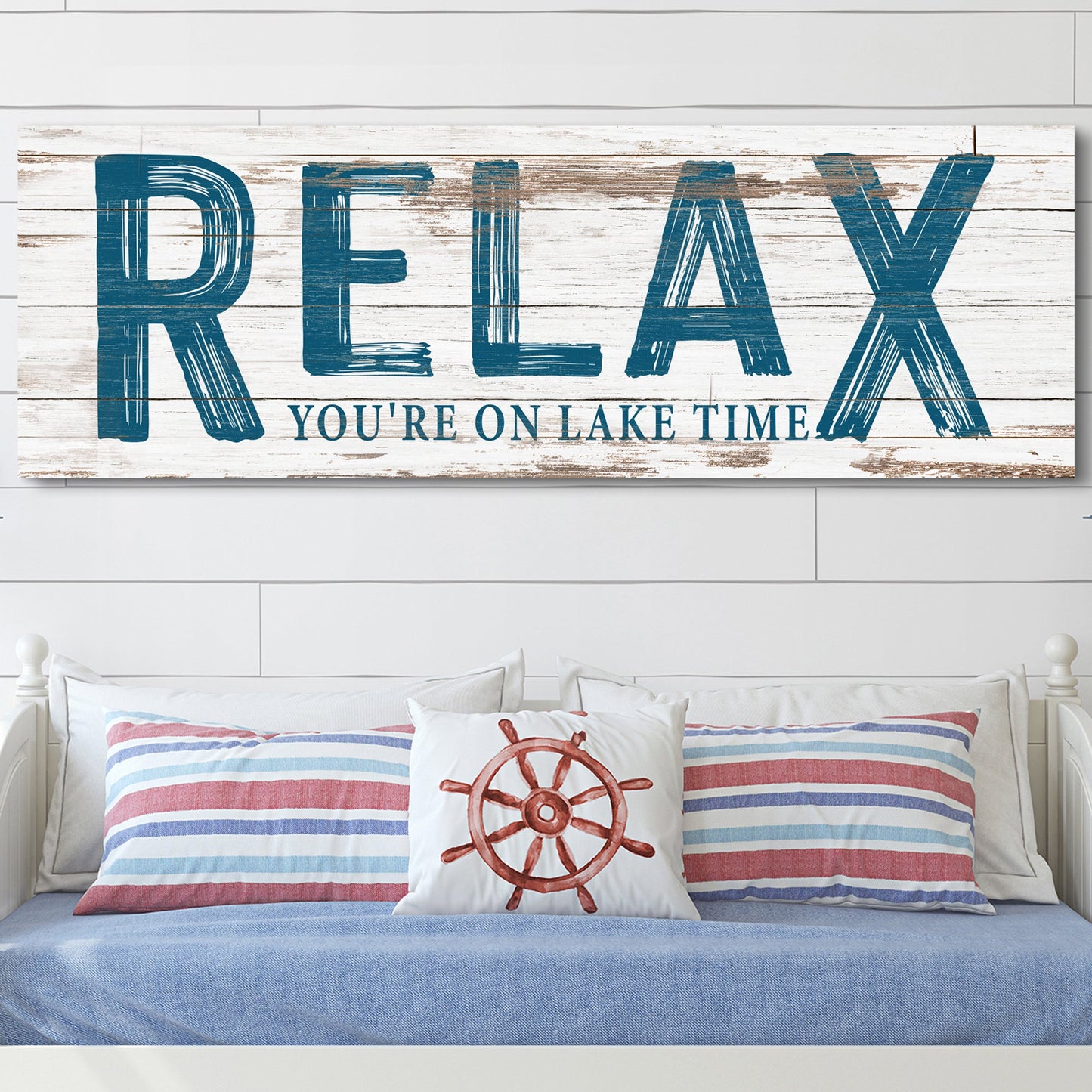 Relax You're on Lake Time Canvas Sign