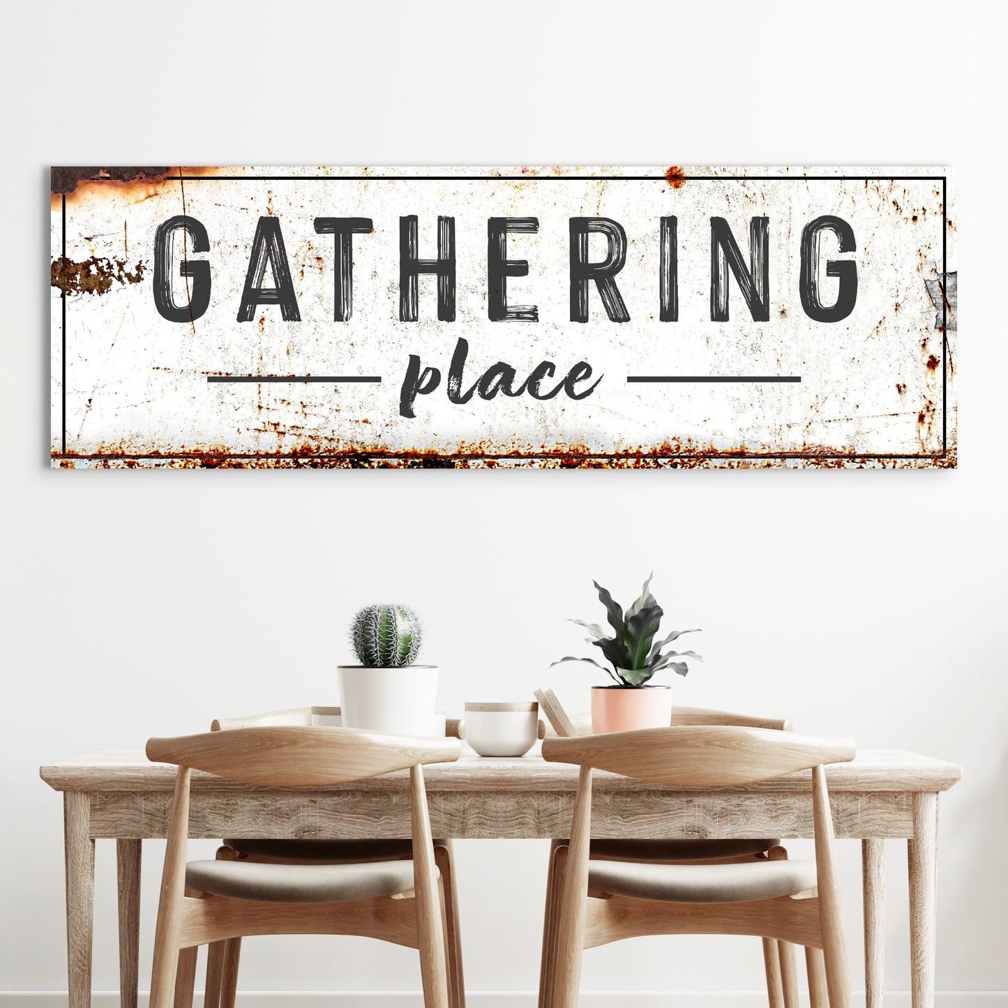 Family Gathering Place Canvas Wall Art Sign