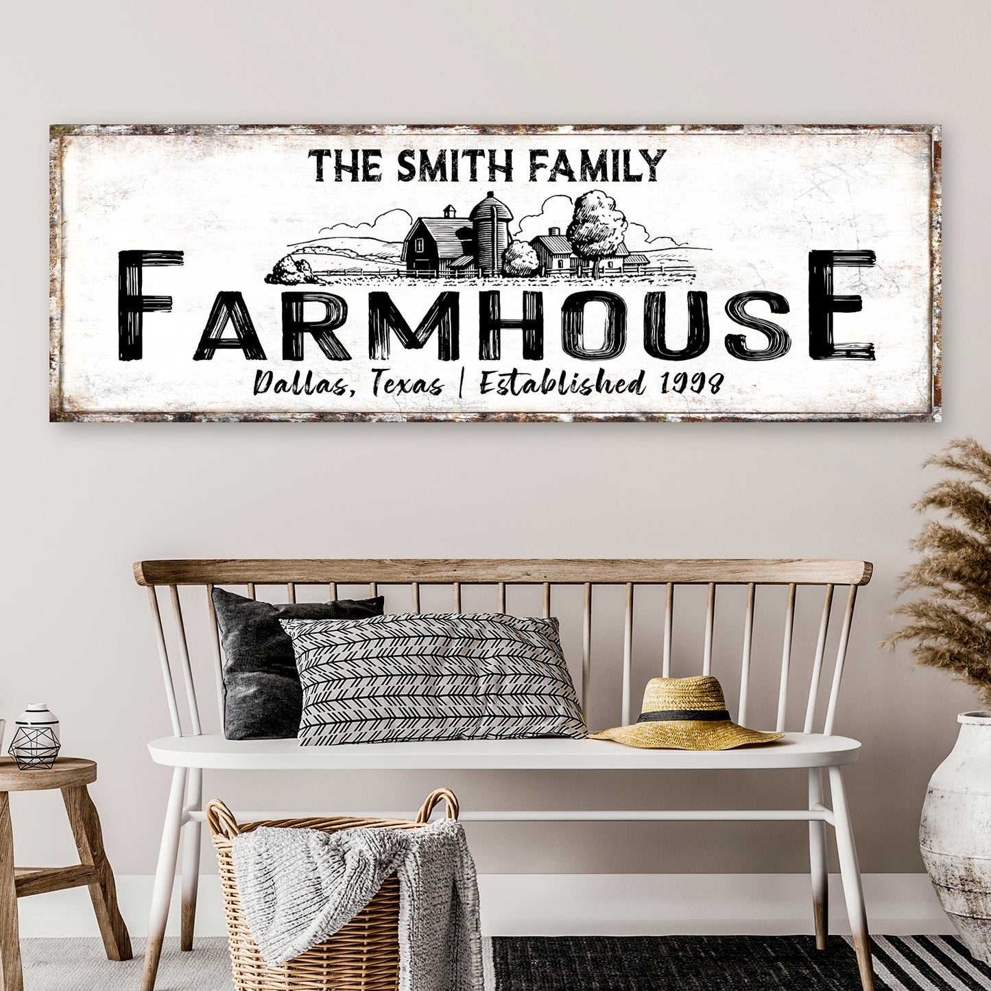 Rustic Farmhouse Canvas Sign XIII