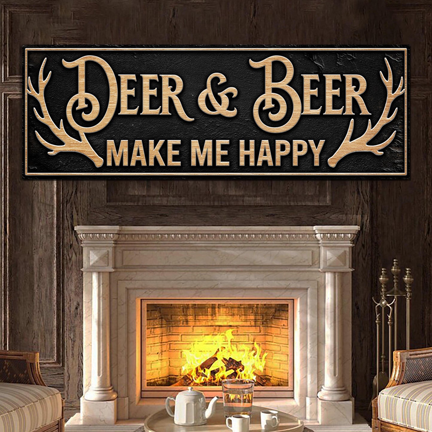 Deer and Beer Hunting Canvas Wall Art