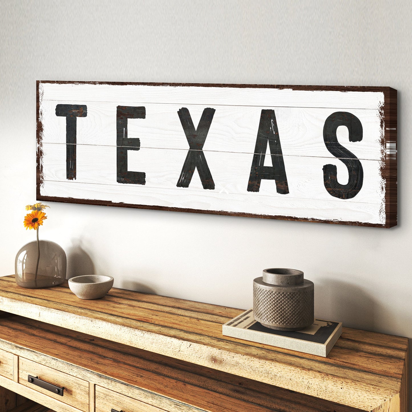 Texas Home Canvas Wall Art Sign