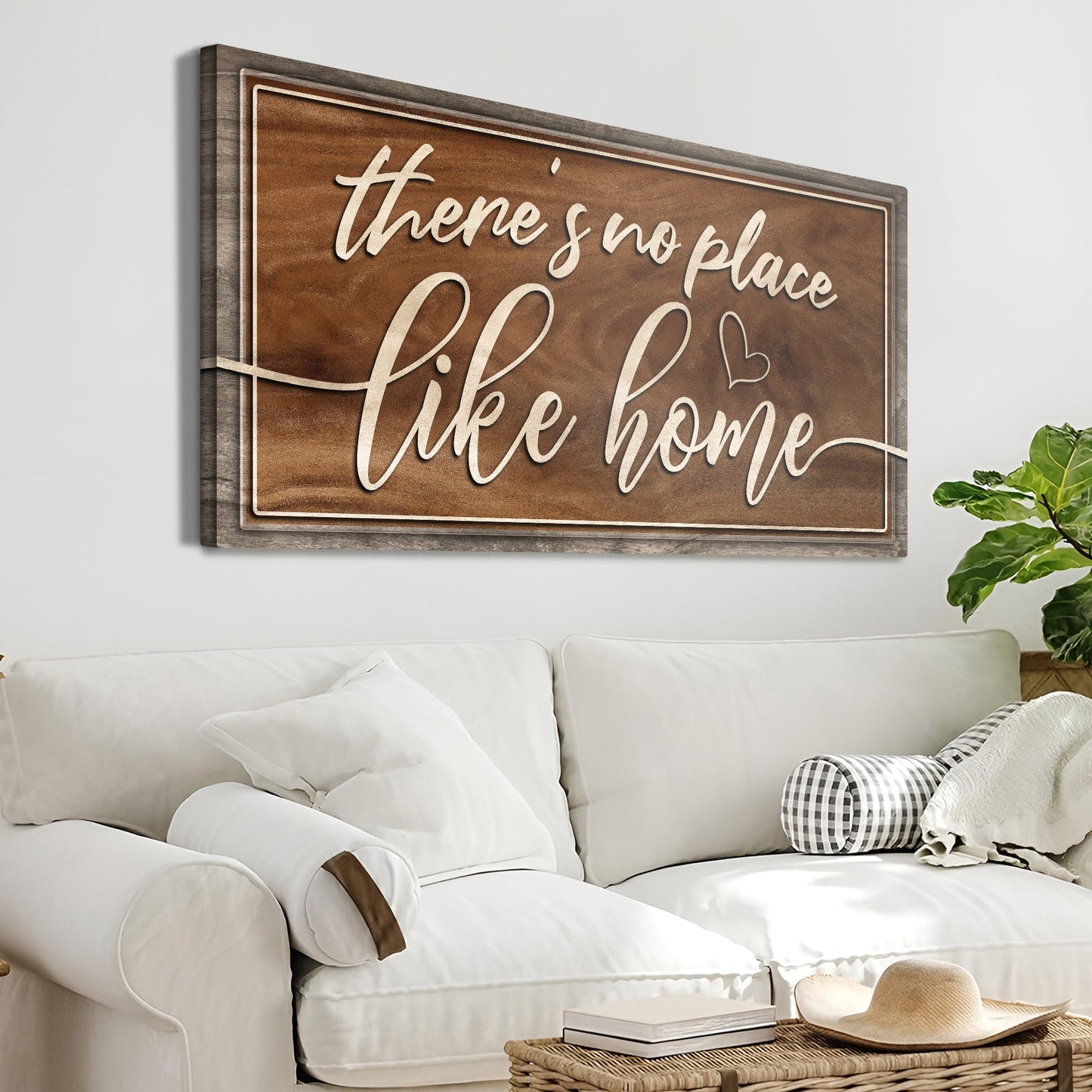 There's No Place Like Home Canvas Wall Art Sign