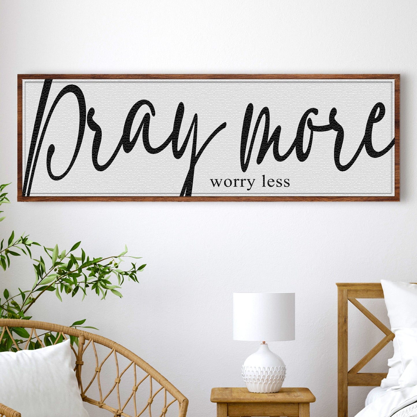 Pray More Worry Less Faith Canvas Wall Art IV