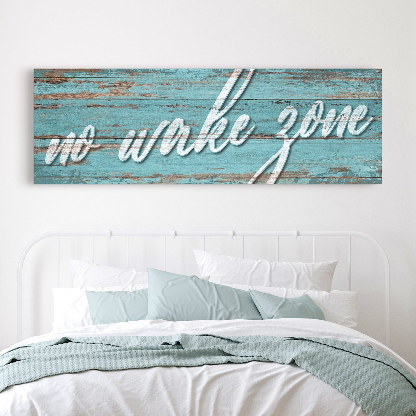 No Wake Zone Canvas Wall Art - Lake Life Sign