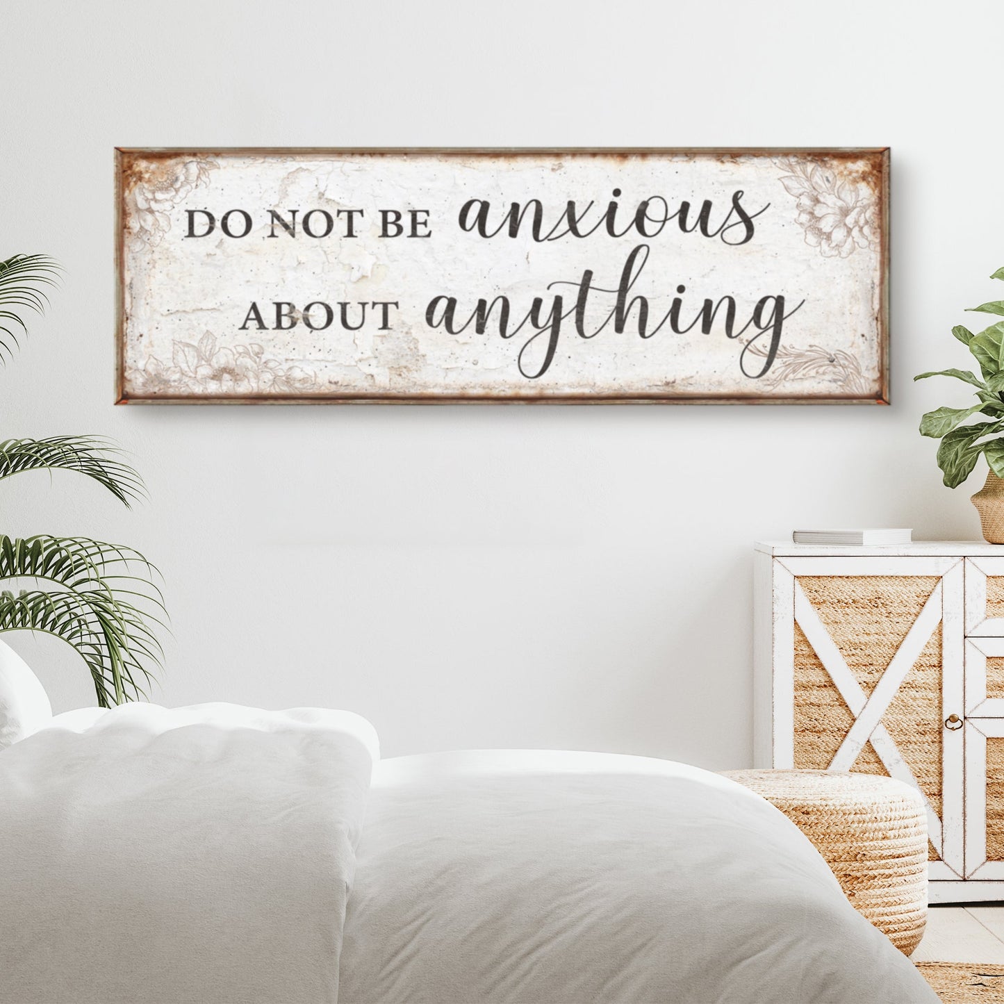 Do Not Be Anxious Faith Canvas Sign - Philippians 4:6