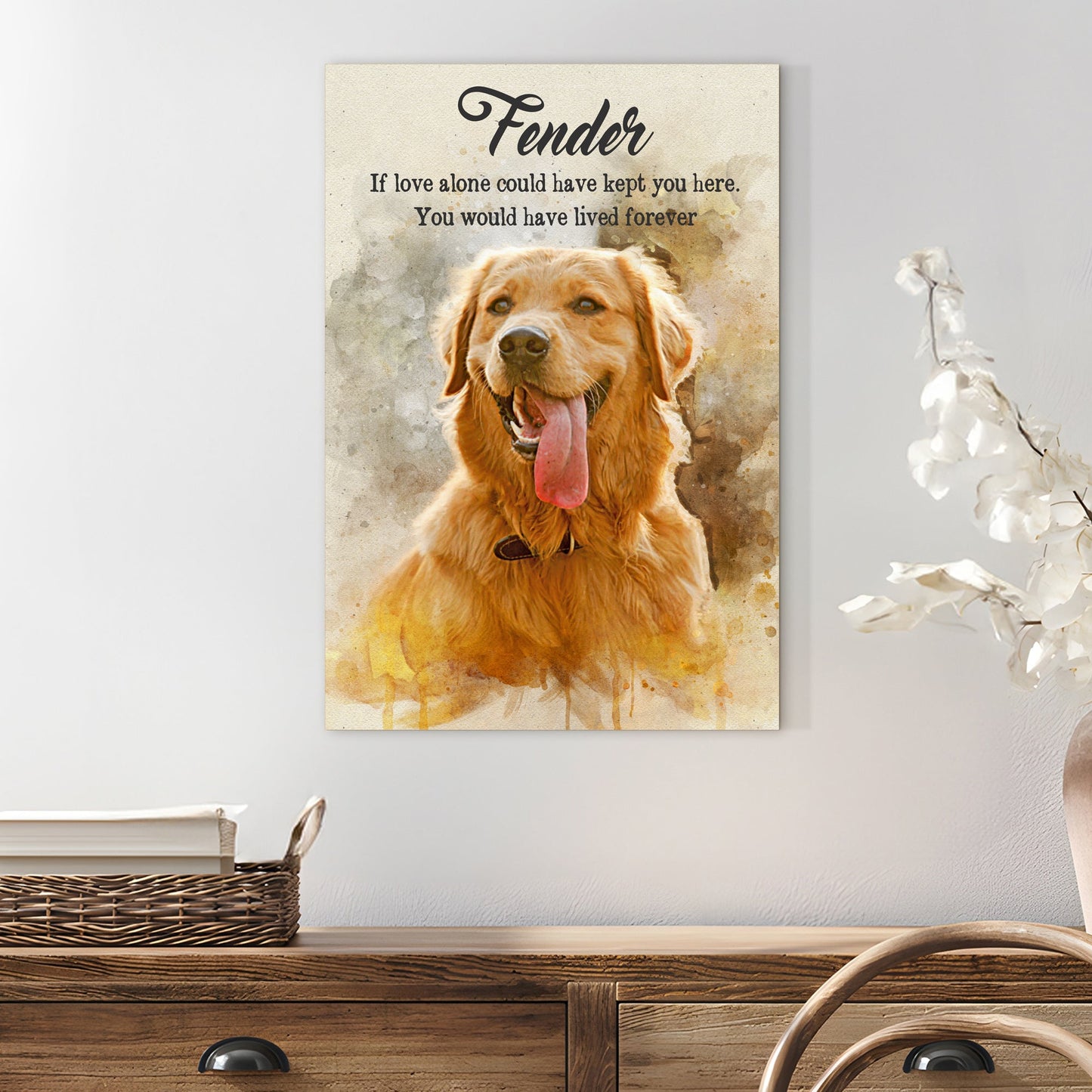 Pet Memorial Watercolor Canvas Wall Art