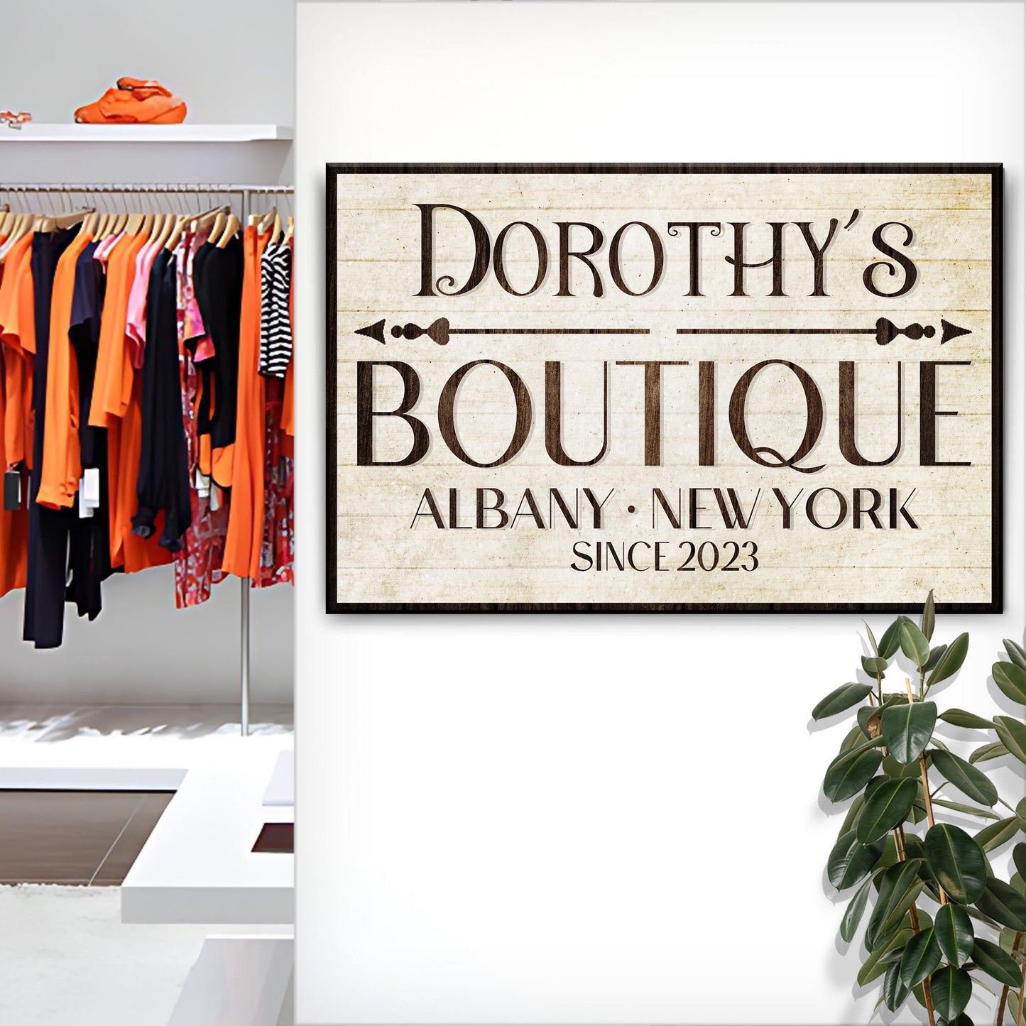 Boutique Sign Canvas Wall Art
