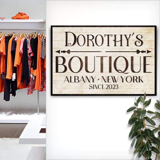 Boutique Sign Canvas Wall Art