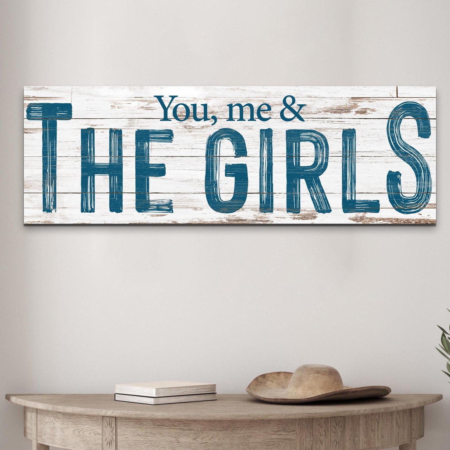You Me and the Girls Family Canvas Wall Art