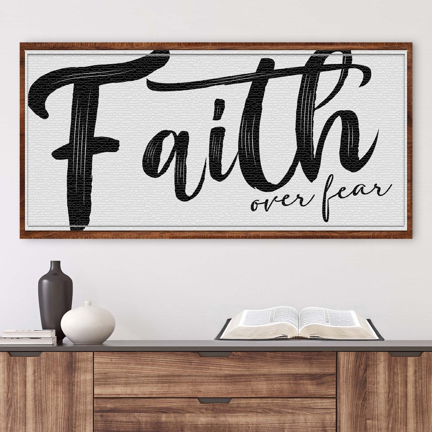 Faith Over Fear Canvas Wall Art Sign II