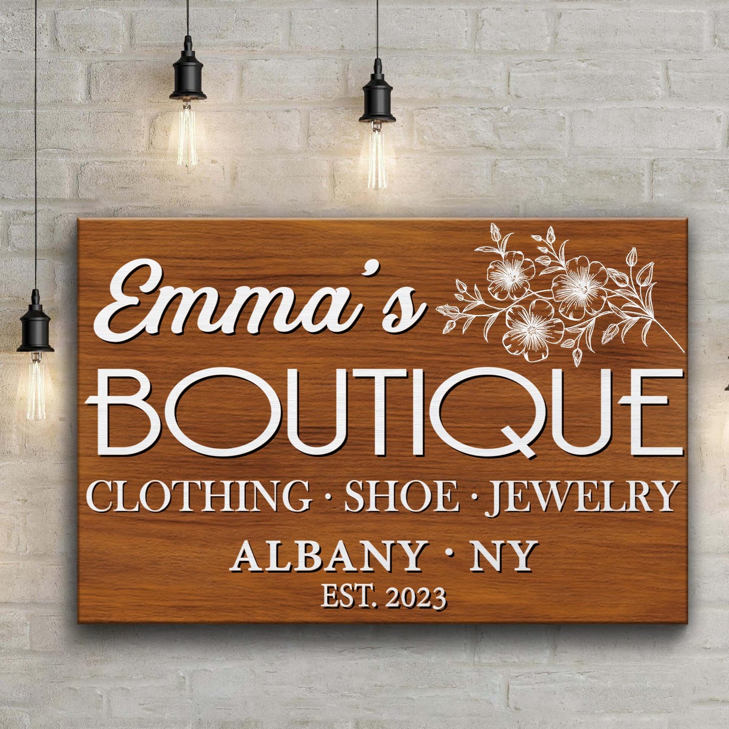 Boutique Sign Wall Art Canvas Print