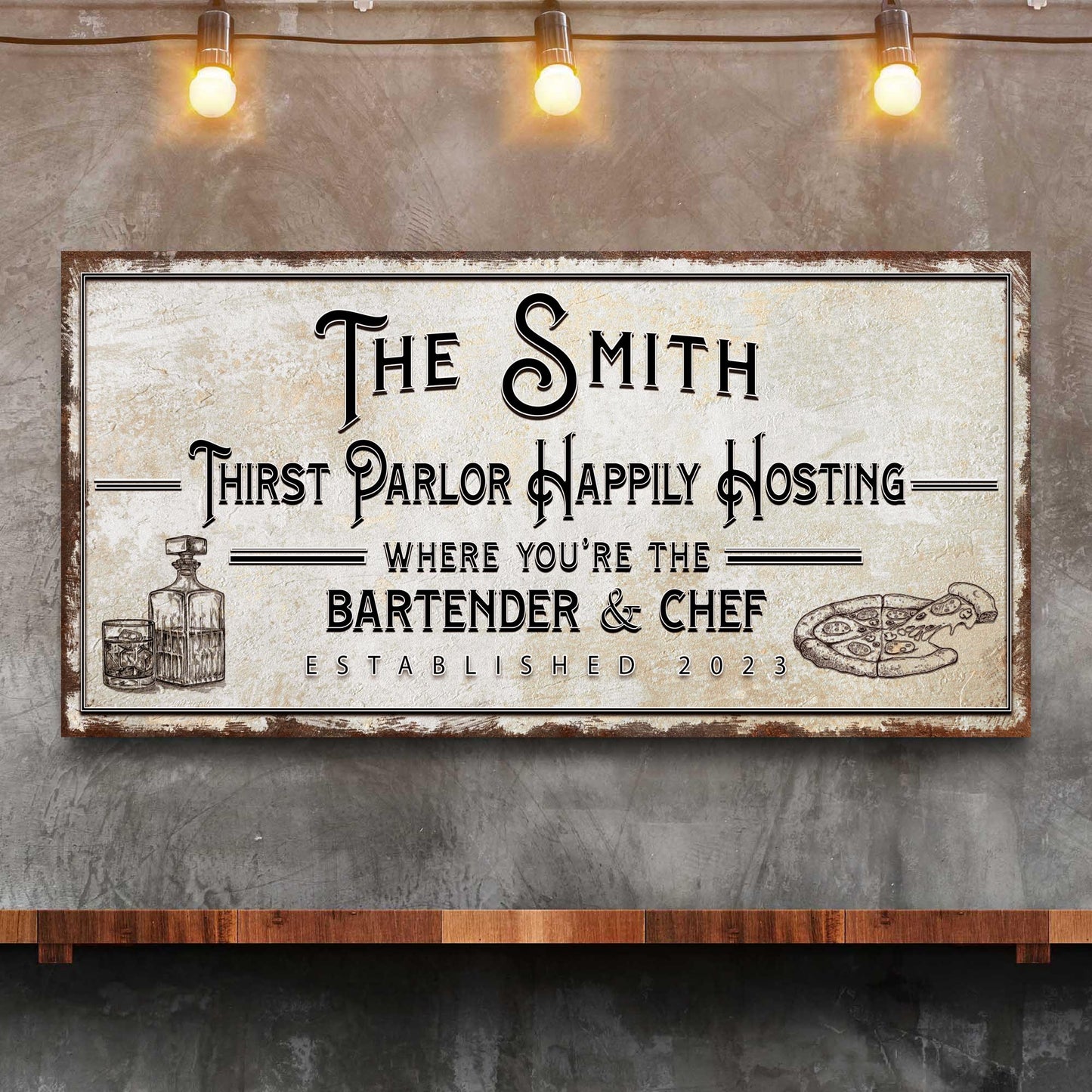 Family Thirst Parlor Hosting Sign Canvas Wall Art