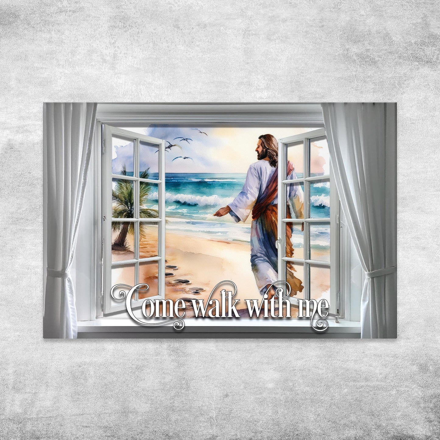 Come Walk With Me Faith Canvas Sign