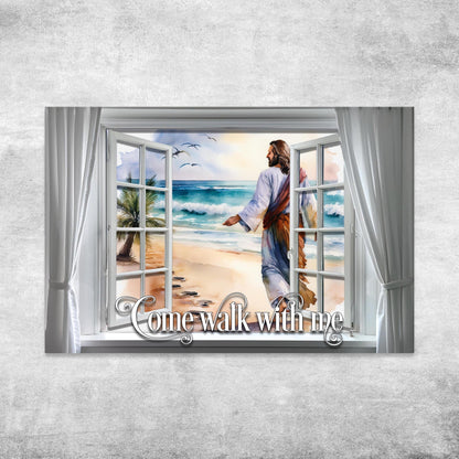 Come Walk With Me Faith Canvas Sign