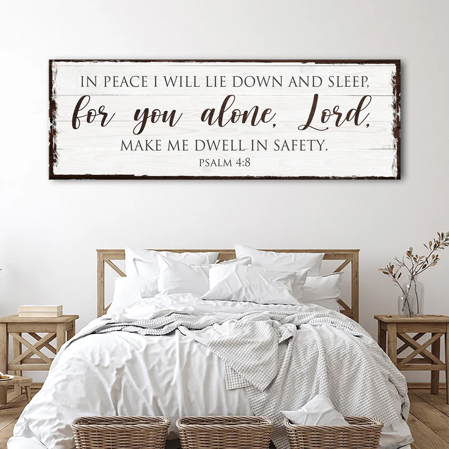 Psalm 4:8 In Peace I Will Lie Down Sleep Canvas