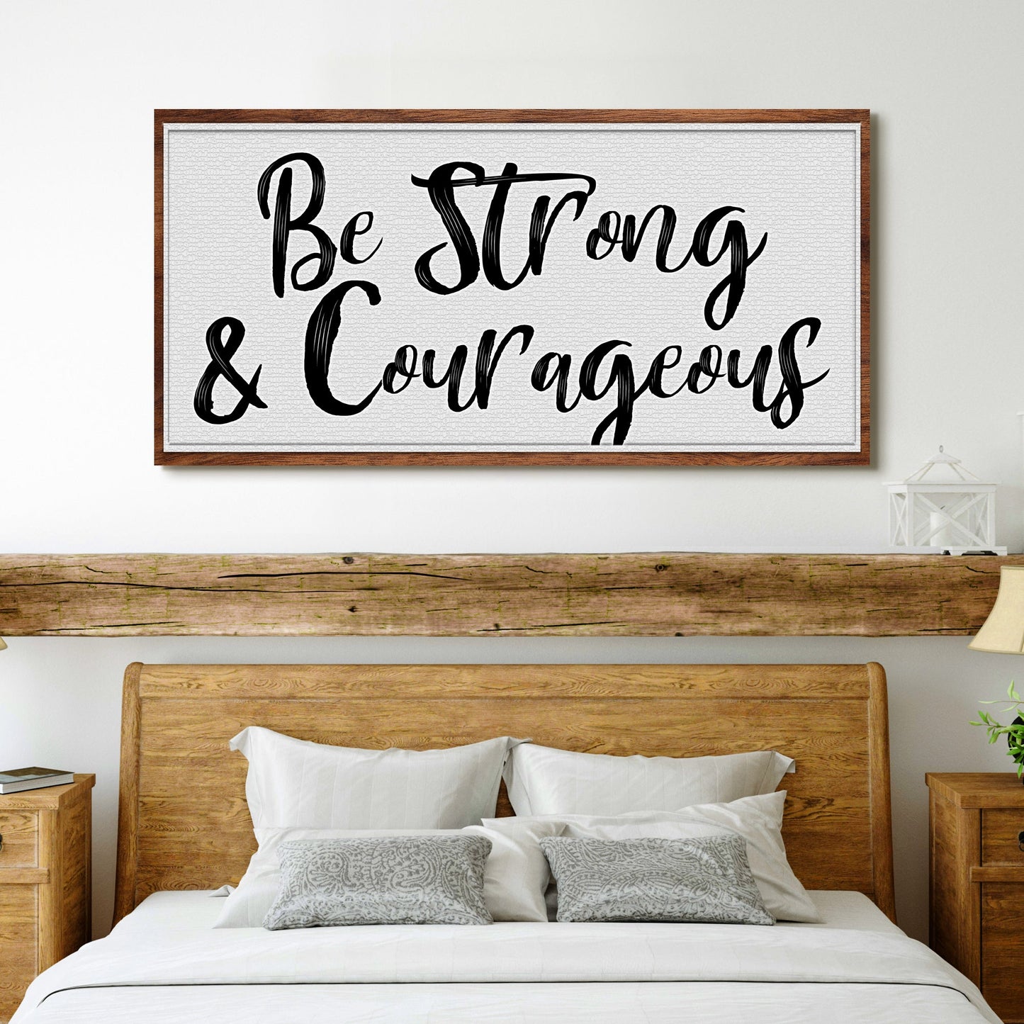 Be Strong And Courageous Faith Sign Canvas Wall Art II