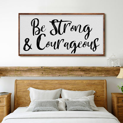 Be Strong And Courageous Faith Sign Canvas Wall Art II