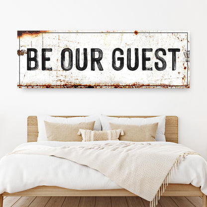 Be Our Guest Welcome Sign Canvas Wall Art II