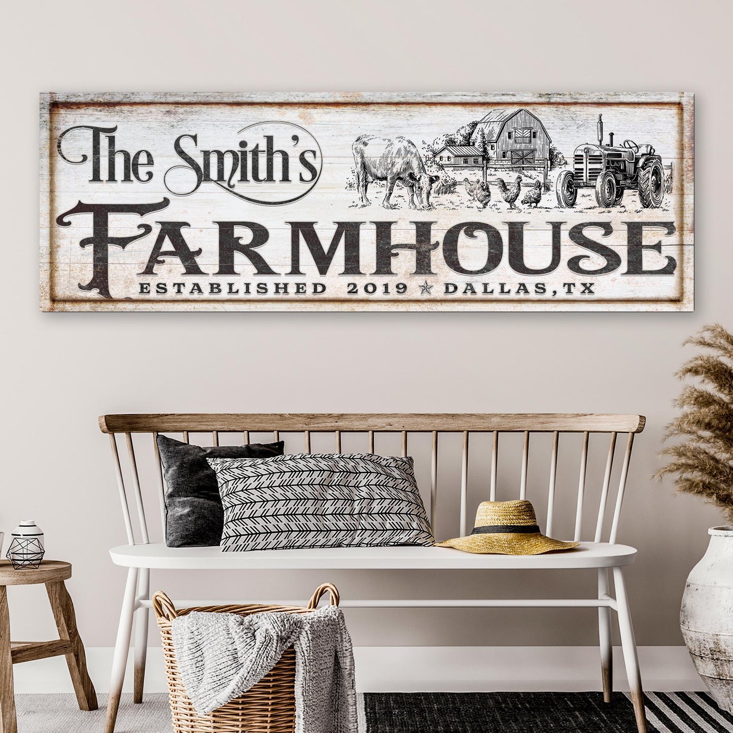 Vintage Rust Farmhouse Canvas Sign II