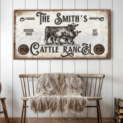 Branded Cattle Ranch Rustic Canvas Print