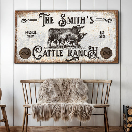 Branded Cattle Ranch Rustic Canvas Print