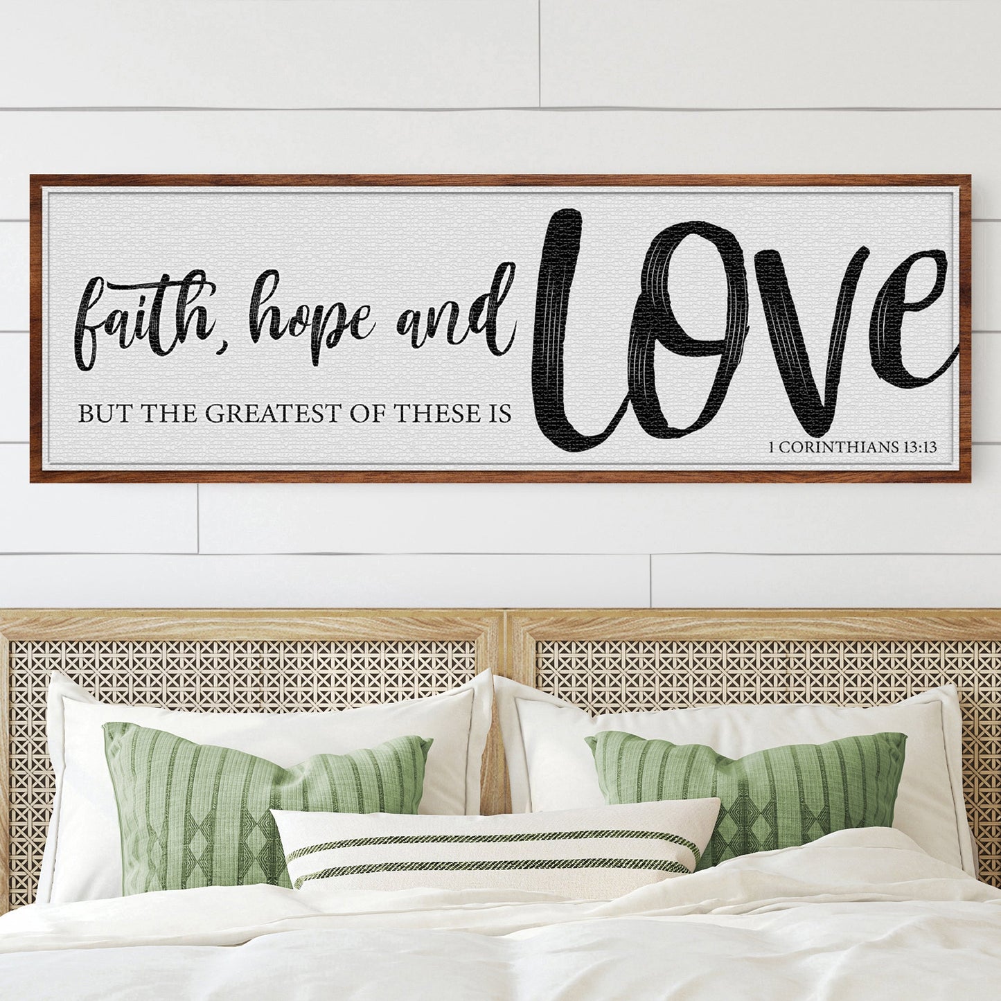 Faith Hope and Love 1 Corinthians 13:13 Canvas Sign II
