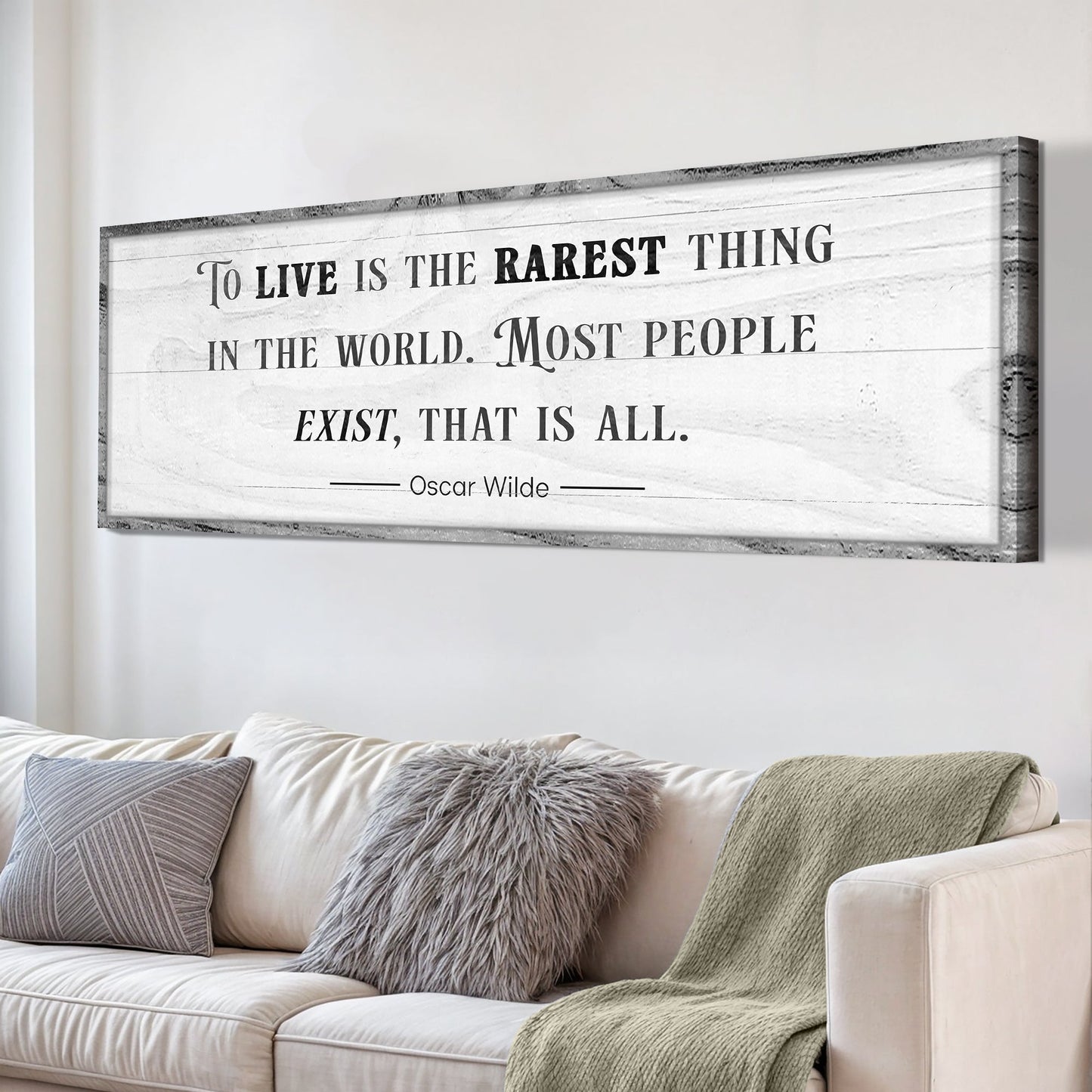 To Live Is the Rarest Thing Farmhouse Canvas Sign