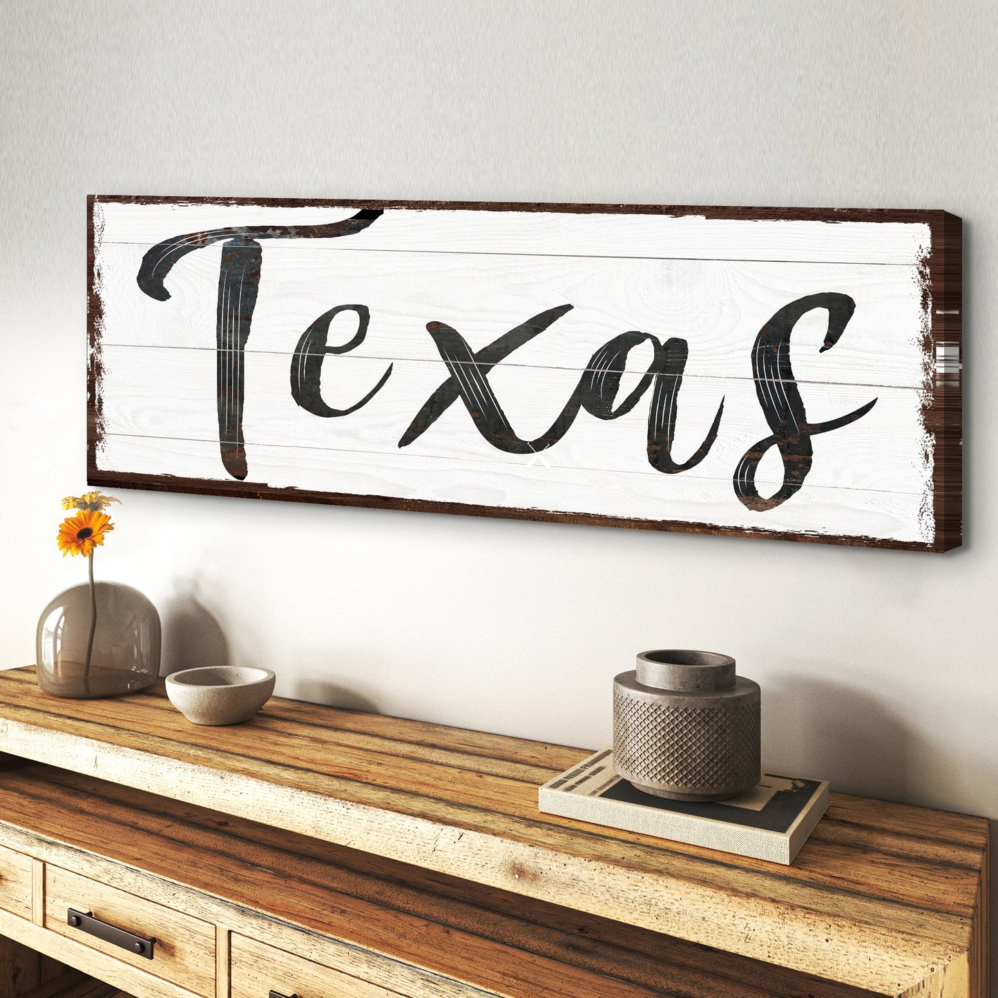 Texas Home Canvas Wall Art Sign