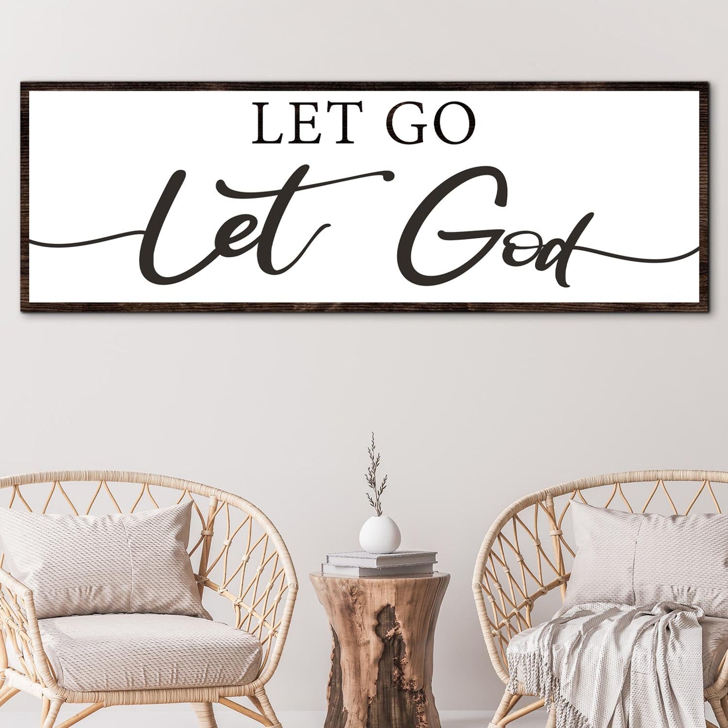 Let Go Let God Faith Sign Canvas Art