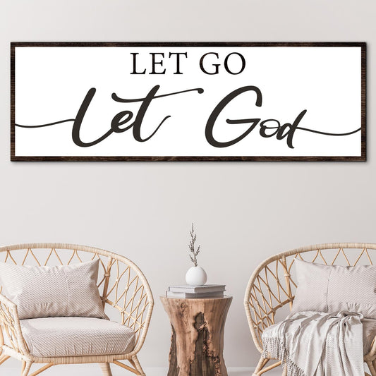Let Go Let God Faith Sign Canvas Art