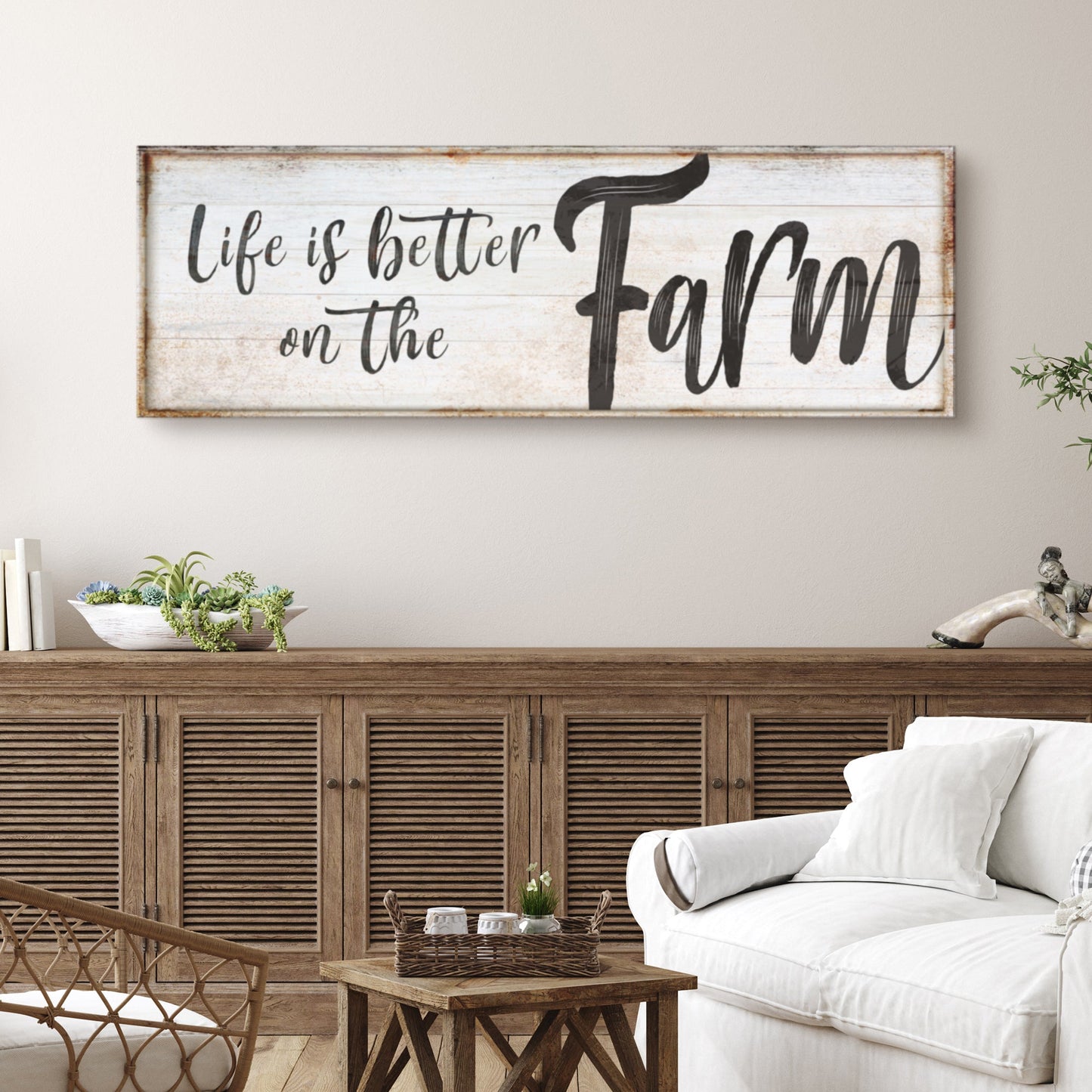 Life Is Better on the Farm Country Canvas Sign
