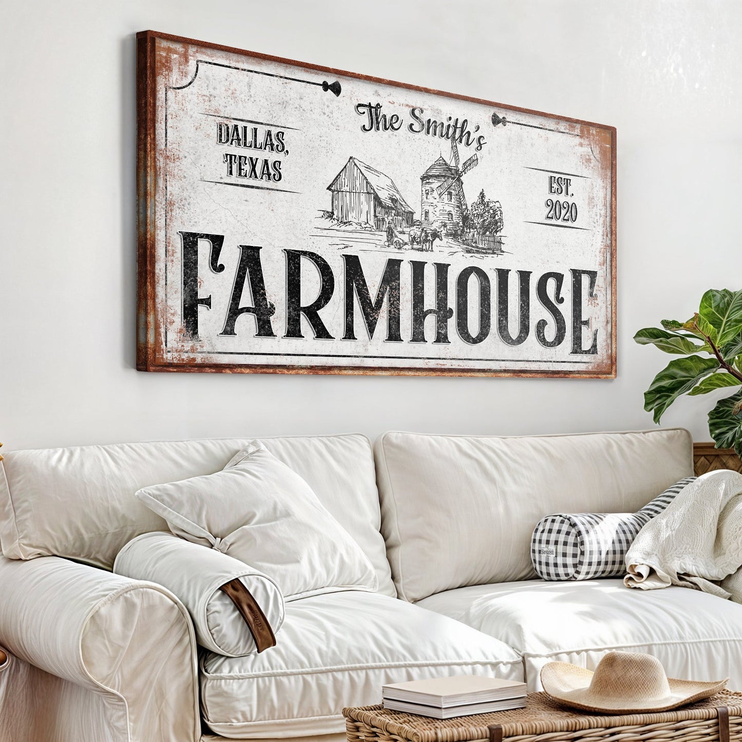 Rustic Farmhouse Canvas Sign XI