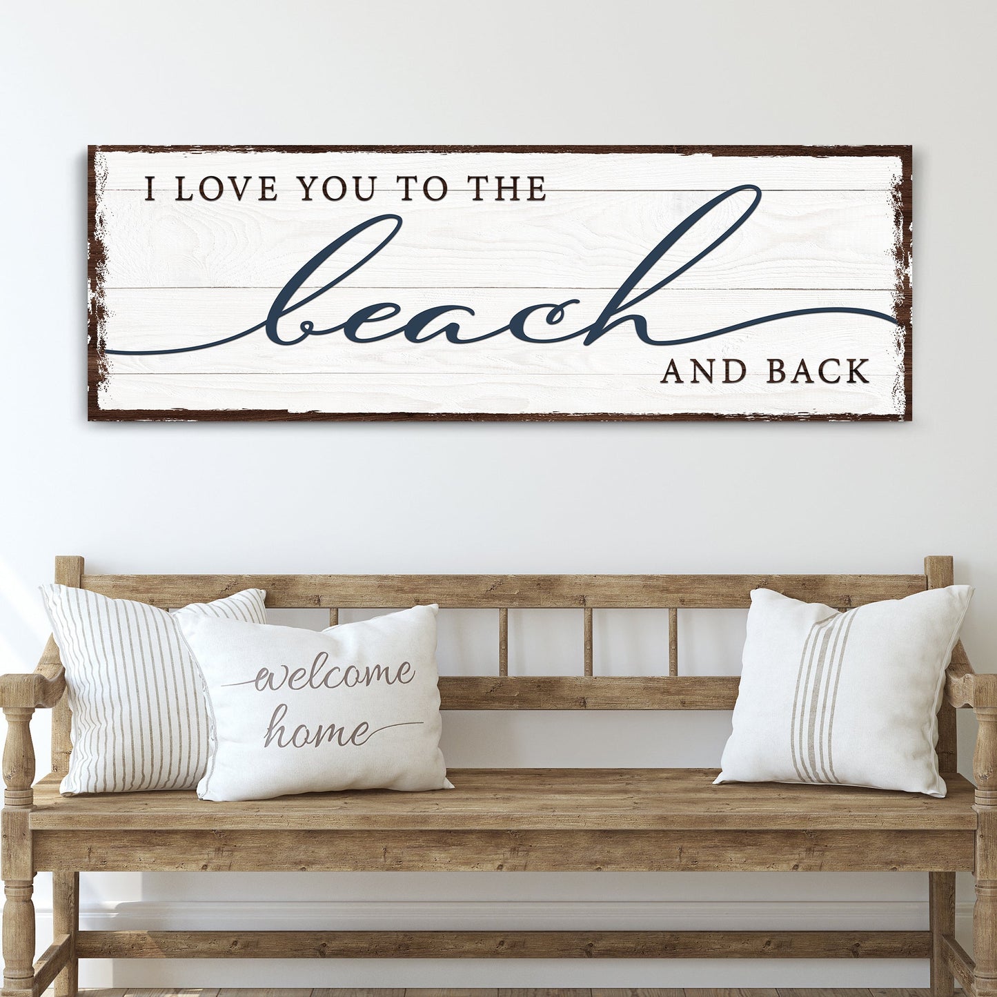 Love You to the Beach and Back Canvas Sign