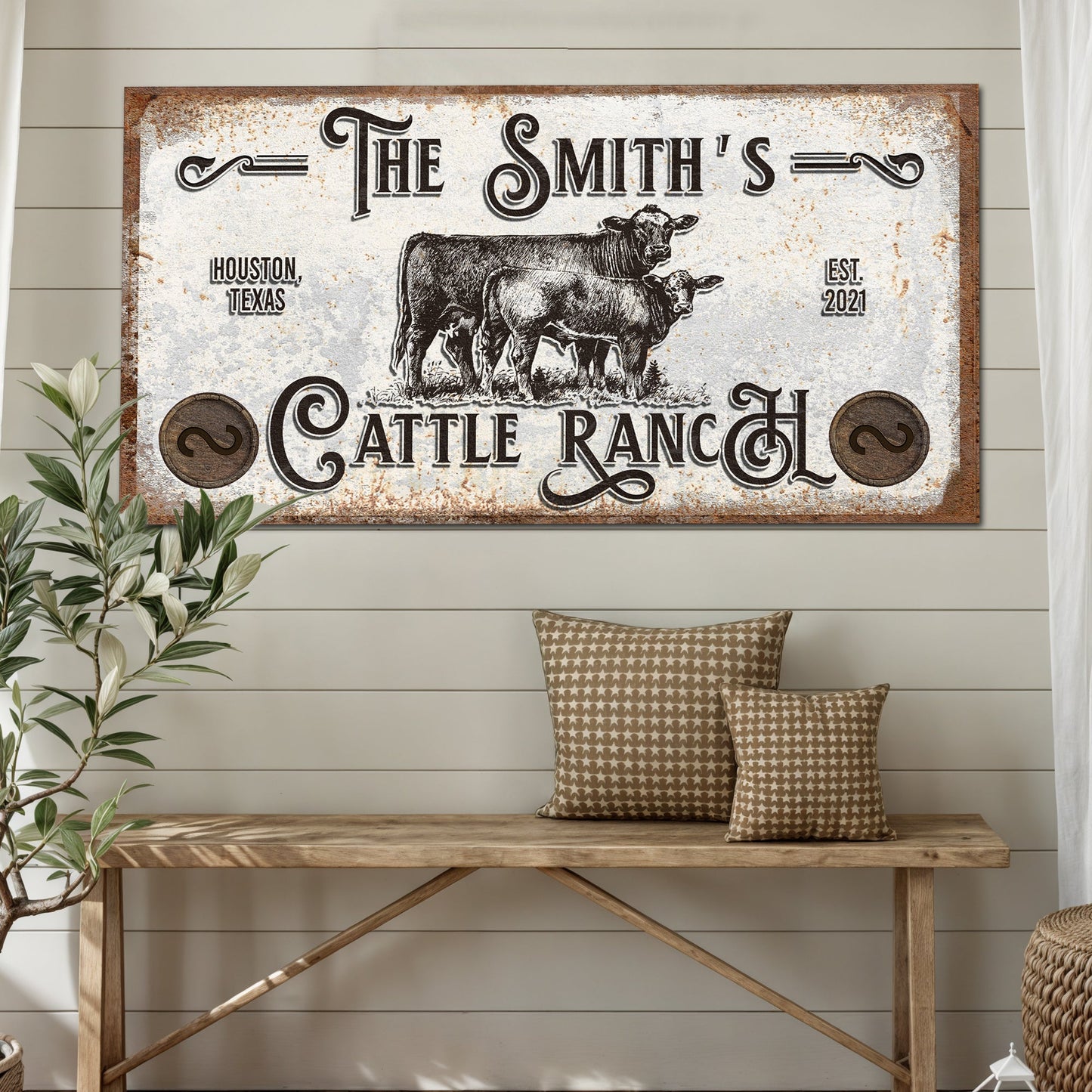 Branded Cattle Ranch Rustic Canvas Print