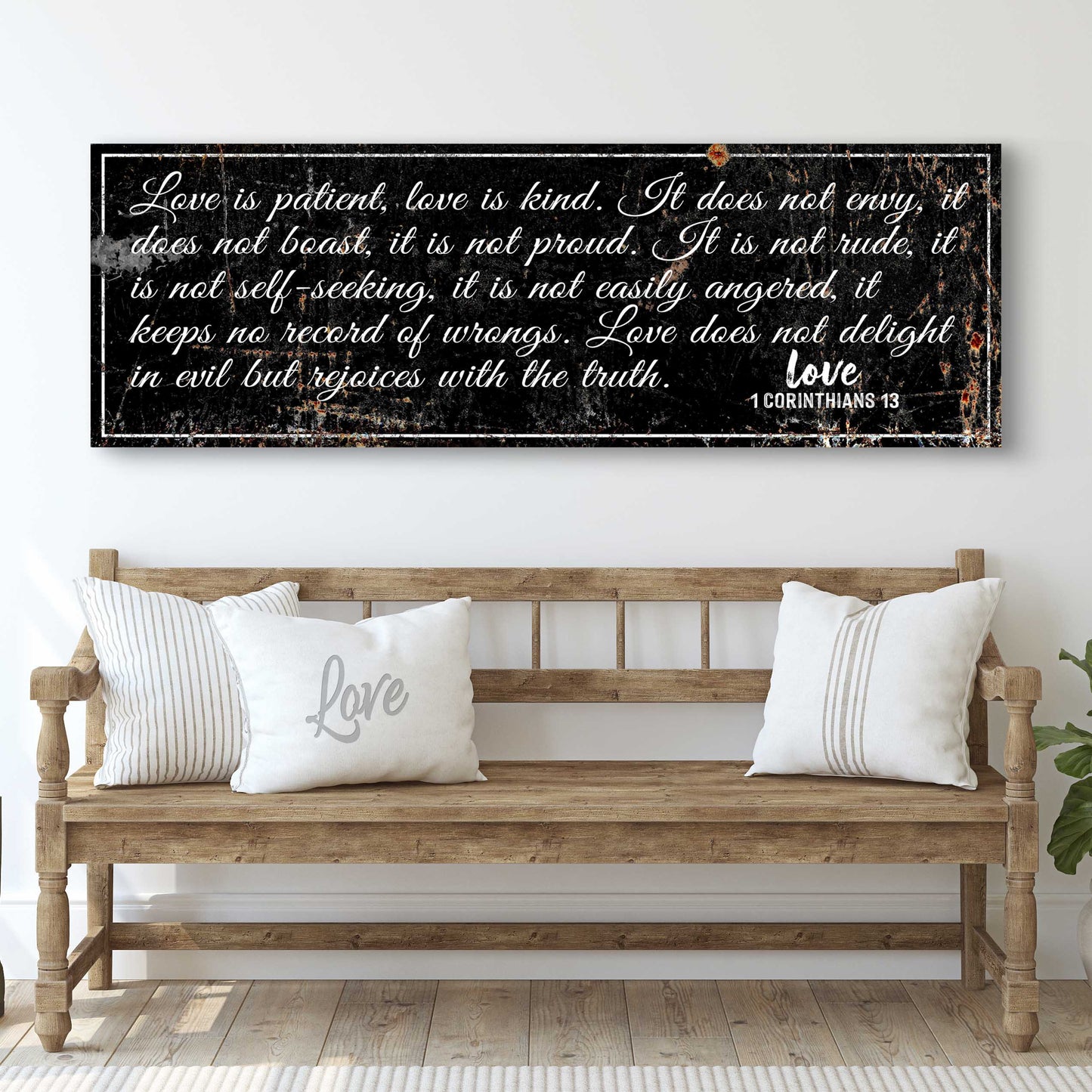1 Corinthians 13 Love Is Patient Rustic Christian Wall Art