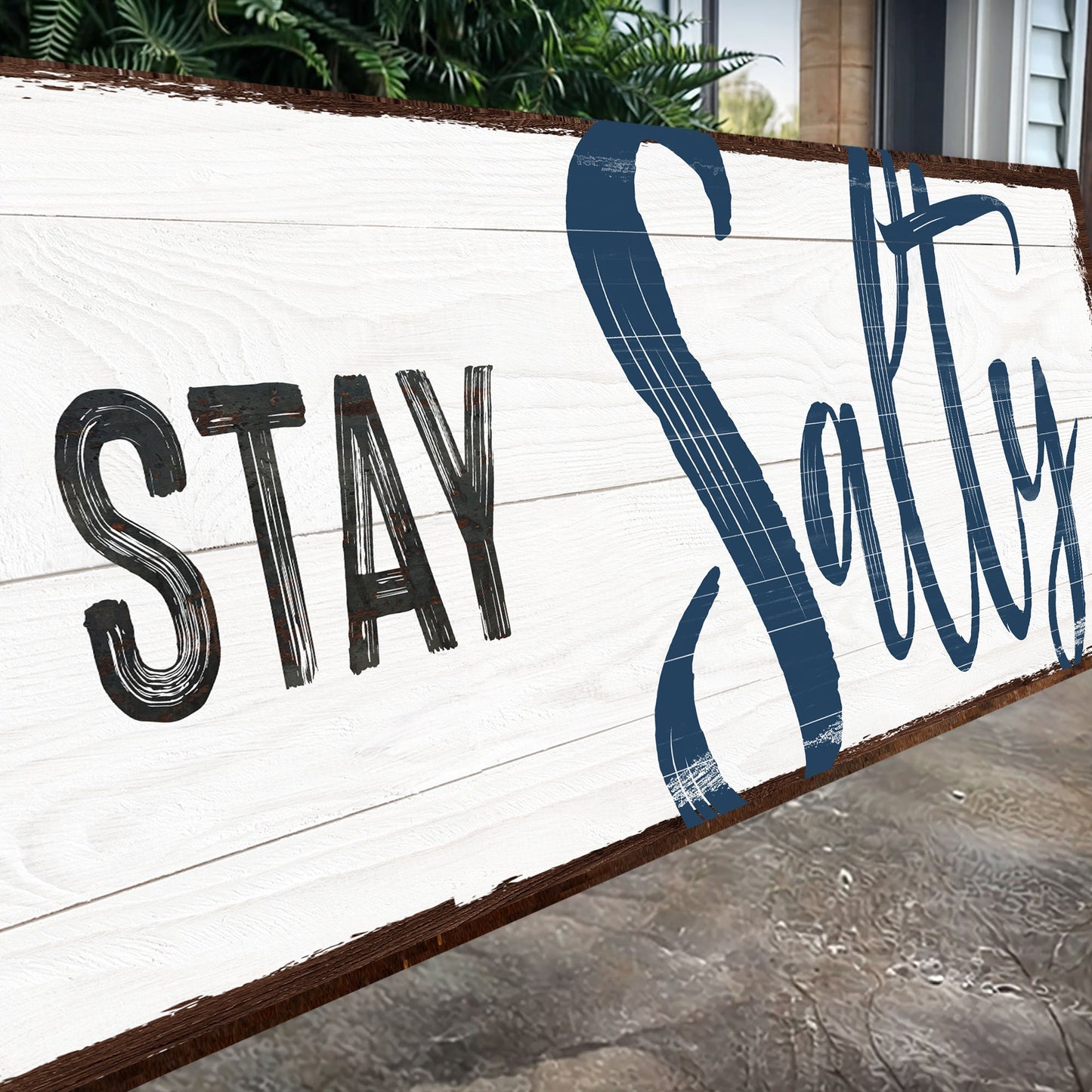 Stay Salty Coastal Nautical Canvas Wall Art