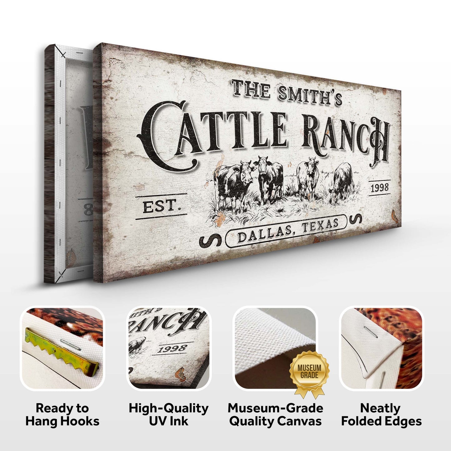 Branded Cattle Ranch Canvas Wall Art