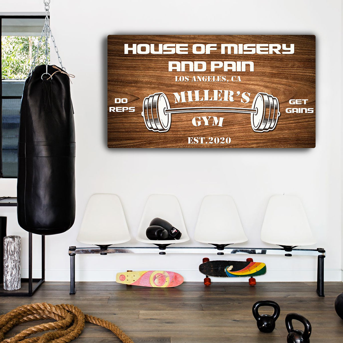 Gym Motivation Canvas Wall Art Sign