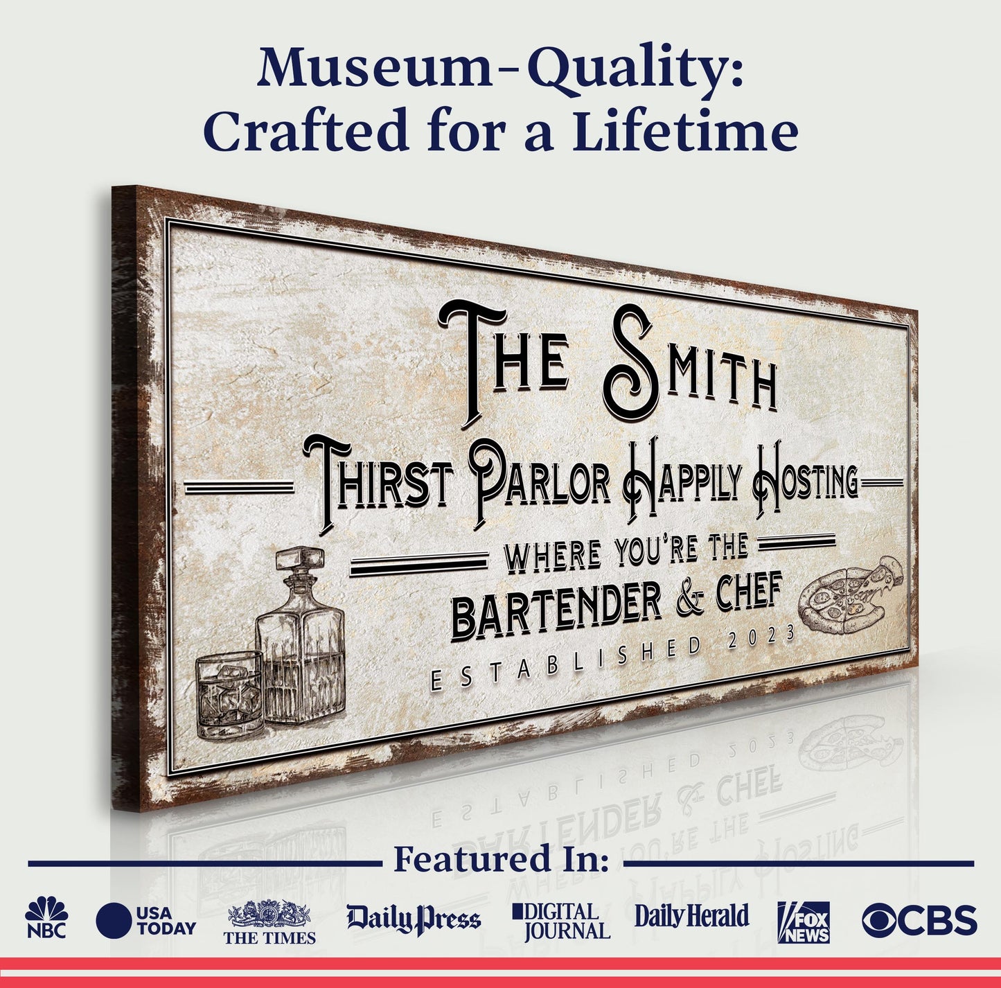 Family Thirst Parlor Hosting Sign Canvas Wall Art